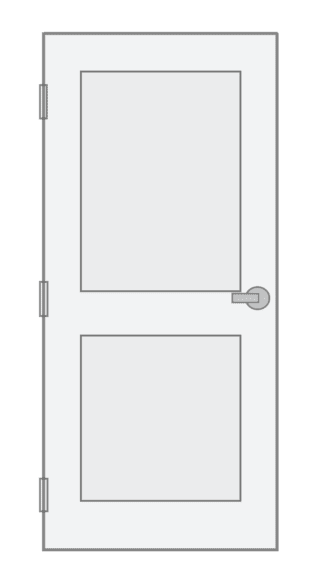 two panel commercial metal doors