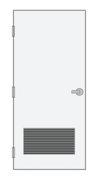 commercial metal door with louvers