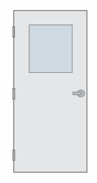 commercial metal door with glass