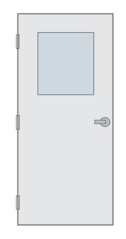 commercial metal door with glass