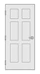 commercial metal six panel door